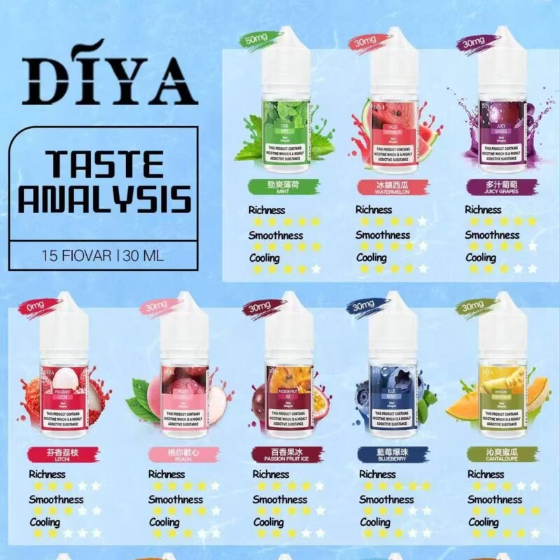 DIYA 叮啞煙油 30ML｜瓶裝電子煙油・清爽順口不嗆・多設備通用